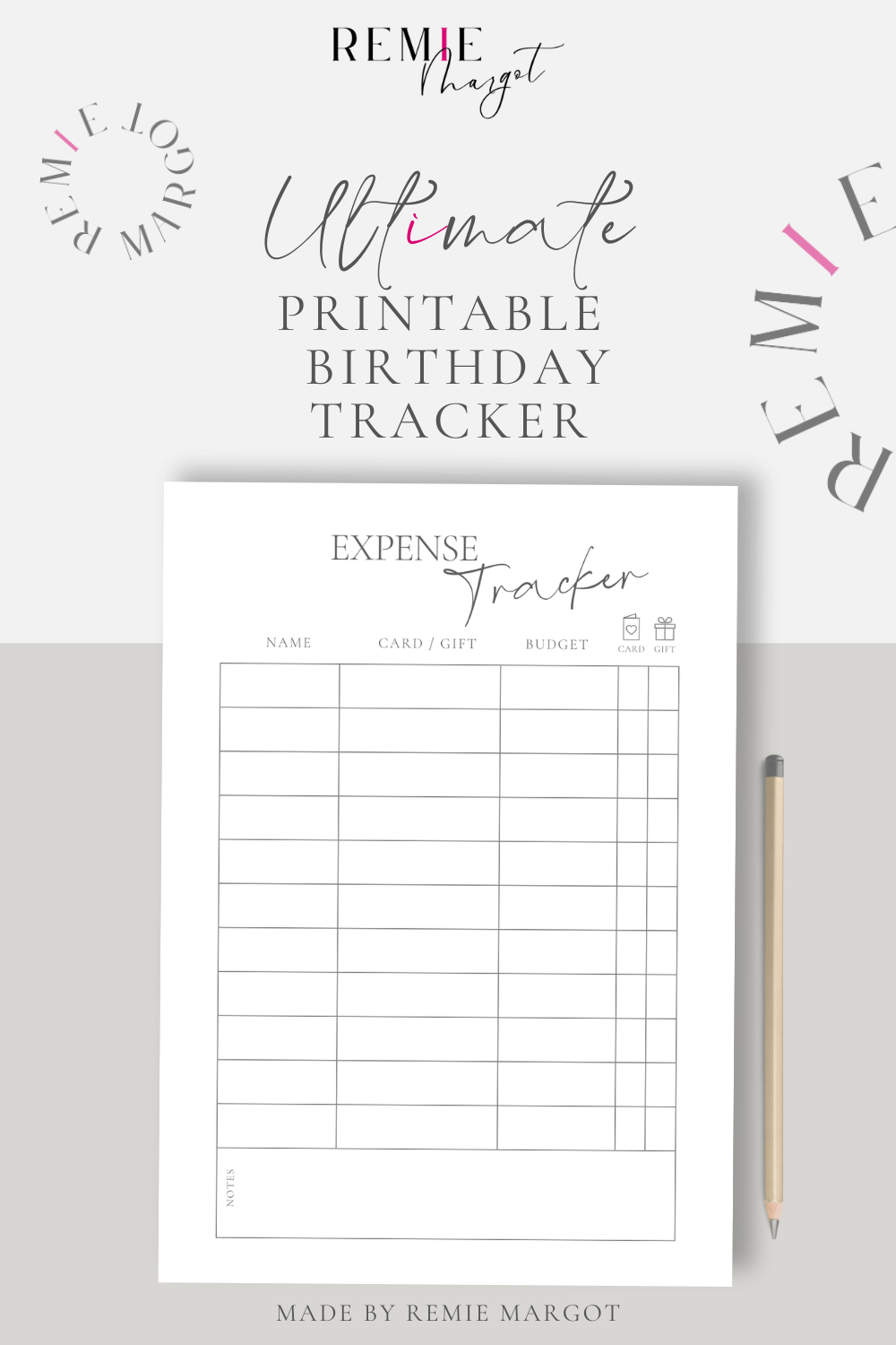 Ultimate Printable Birthday Tracker